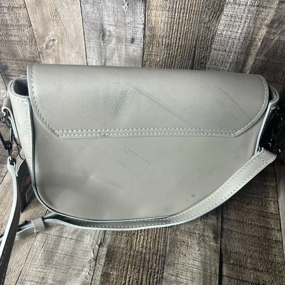 Simons Gray Real Leather Crossbody Bag - Picture 12 of 13